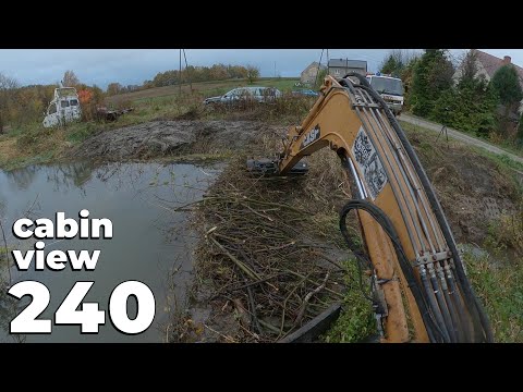 Beavers Wanted To Sink Cars Parked Nearby - Beaver Dam Removal With Excavator No.240 - Cabin View