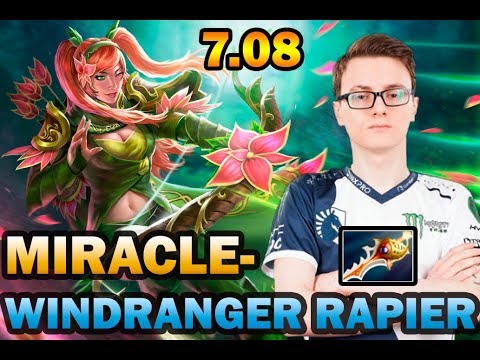 Miracle- Windranger Divine Rapier Epic Game Dota 2 Ranked Gameplay