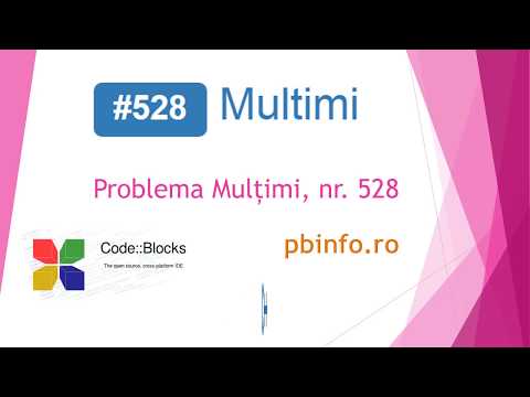 Limbajul C++ Problema #528 Multimi de pe site-ul pbinfo.ro
