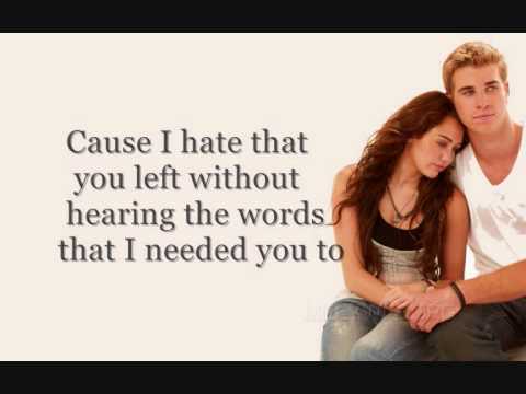 I Hope You Find It - Miley Cyrus - The Last Song FULL W/Lyrics