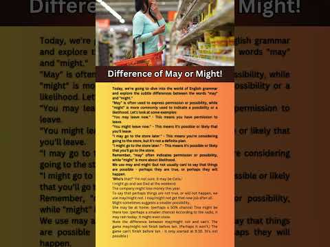 "May vs Might | What's the Difference? | English Grammar Made Easy!" | VocabShocab | Learn English