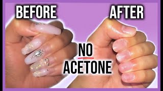 HOW TO REMOVE ACRYLIC NAILS AT HOME WITHOUT ACETONE + BASIC MANICURE DIY | LOCKDOWN BEAUTY