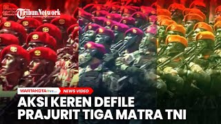 Download lagu Aksi Keren Defile Prajurit Tiga Matra TNI di Depan Prabowo dan Gibran mp3
