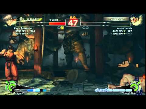 [usf4] Kiryu Tsukimiya (Guy) vs kusiro honda (E.Honda) 2014-10-25