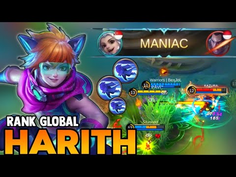 MANIAC! HARITH BEST BUILD 2021 | TOP GLOBAL HARITH GAMEPLAY | MOBILE LEGENDS✓