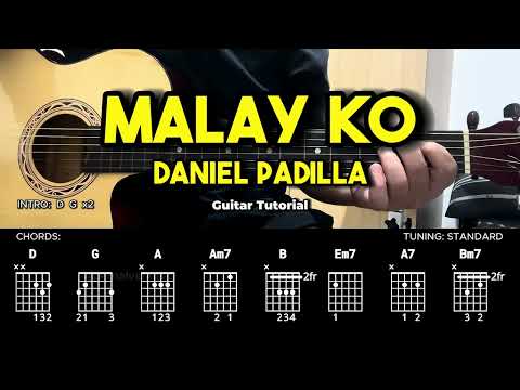 Malay Ko - Daniel Padilla | Easy Guitar Chords Tutorial For Beginners (CHORDS & LYRICS)