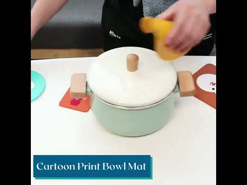 China silicone cartoon print bowl mat, shape: round, size: 1...