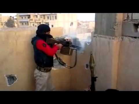 استهداف قناص النظام المتمركز في دوار غسان عبود من قبل الكتيبة الخضراء في دير الزور