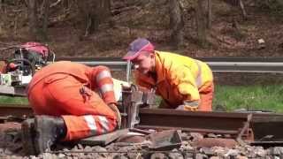 preview picture of video 'Gleisbettreperaturarbeiten im Dahner Felsenland Germany auf der Wieslauterbahn T7'