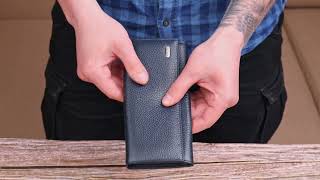 Жіночий гаманець із натуральної зернистої шкіри Canpellini 21624 синій