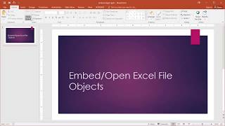 Open / Embed  Excel File from PowerPoint