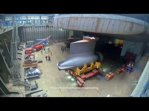 Disney Wish Construction Time Lapse - Azipod Installation (WDI)