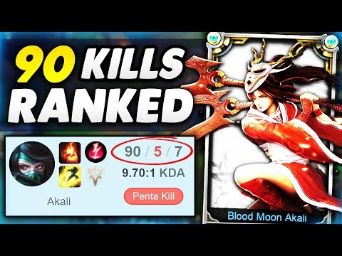 Placing a MASTERS AKALI in a GOLD Game (90 KILLS RANKED) (NEW RECORD) (League of Legends)