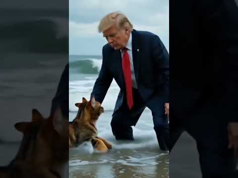 "Trump Saves a Drowning Cat in the Ocean | Heroic Rescue!"
