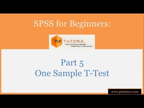 SPSS for Beginners: Part 05 One Sample T-Test | www.pietutors.com