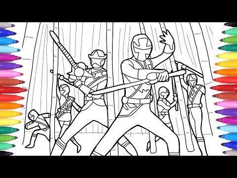 Power Ranger Coloring Pages for Kids, Coloring Power Rangers with Markers