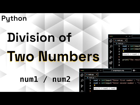 Python Program To Divide Two Numbers