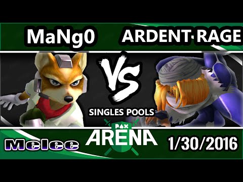 PAX South Arena - C9 Mango (Fox) Vs. Ardent Rage (Sheik) SSBM Pools - Smash Melee