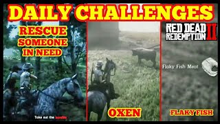 Daily Challenges Rescue Someone In Need Oxen Flaky Fish Red Dead Online