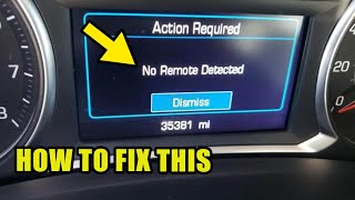 2018–2024 Chevy Equinox : How to Fix No Remote Detected - Key Fob Pocket Location