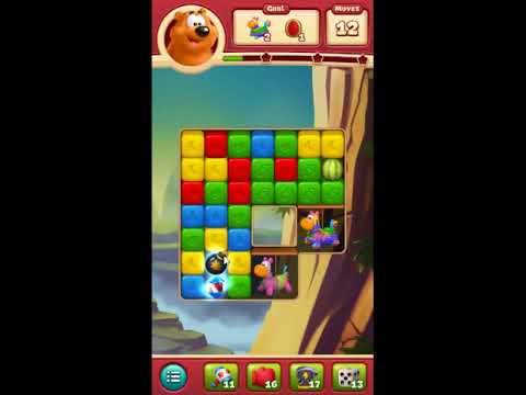 Toon Blast Level 517 - NO BOOSTERS 🐻🐺🐱