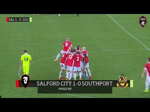 Salford City 1-0 Southport FC - James Poole's incredible goal from the halfway line