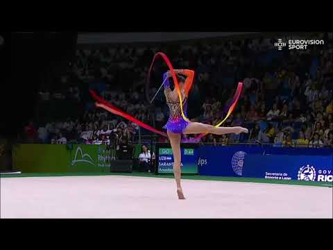 Anastasiya SARANTSEVA (UZB) -27.550 -*Qualification* Ribbon(Fita/Cinta) -41st WC-Rio de Janeiro 2025
