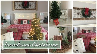 CHRISTMAS BEDROOM SET UP | Farmhouse Style | 2017