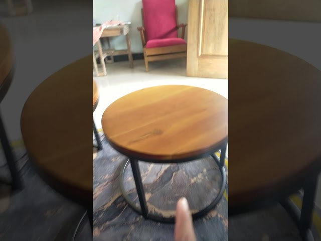 Meja Bulat Minimalis Kombinasi Stainless Steel Premium #furniturejepara