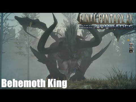 Final Fantasy XV Comtrades - Behemoth King Boss Fight (PS4 Multiplayer DLC)