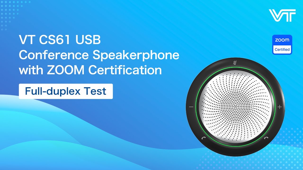 ZOOM Certified - VTCS61 USB Conference Speakerphone - Full-duplex Test