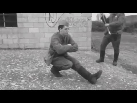 Soviet soldier dancing in Stalingrad 1942