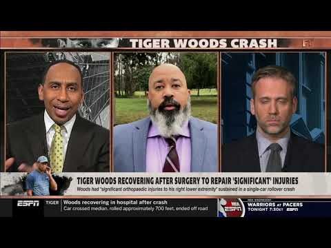 First Take | Tiger Woods recovering from surgery after serious single-car crash | 2-24-21