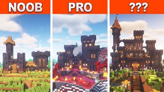 Minecraft: NOOB vs PRO vs GOD: BLACKSTONE CASTLE BUILD CHALLENGE  / Animation
