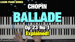 How to Play - Chopin - Ballade Op. 23 No. 1 in G minor (Piano Tutorial Lesson)