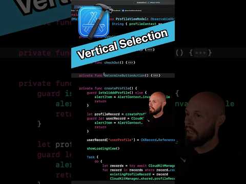 Xcode Tip - Vertical Code Selection #iosdeveloper #swift #xcode thumbnail