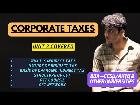 Corporate Taxes Direct and Indirect Tax for BBA 5th Semester Unit 1 Explained