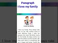 Paragraph I love my family  | Essay I love my family for kids