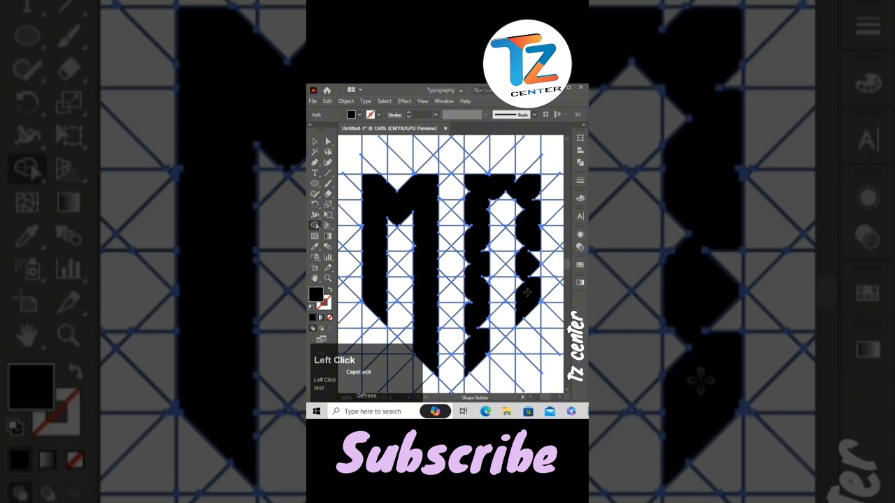 adobe illustrator cc letter monogram logo design | tz center |  #letterlogodesignillustrator