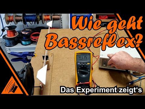 Die Wirkungsweise eines Bassreflex-Gehäuses sichtbar gemacht.