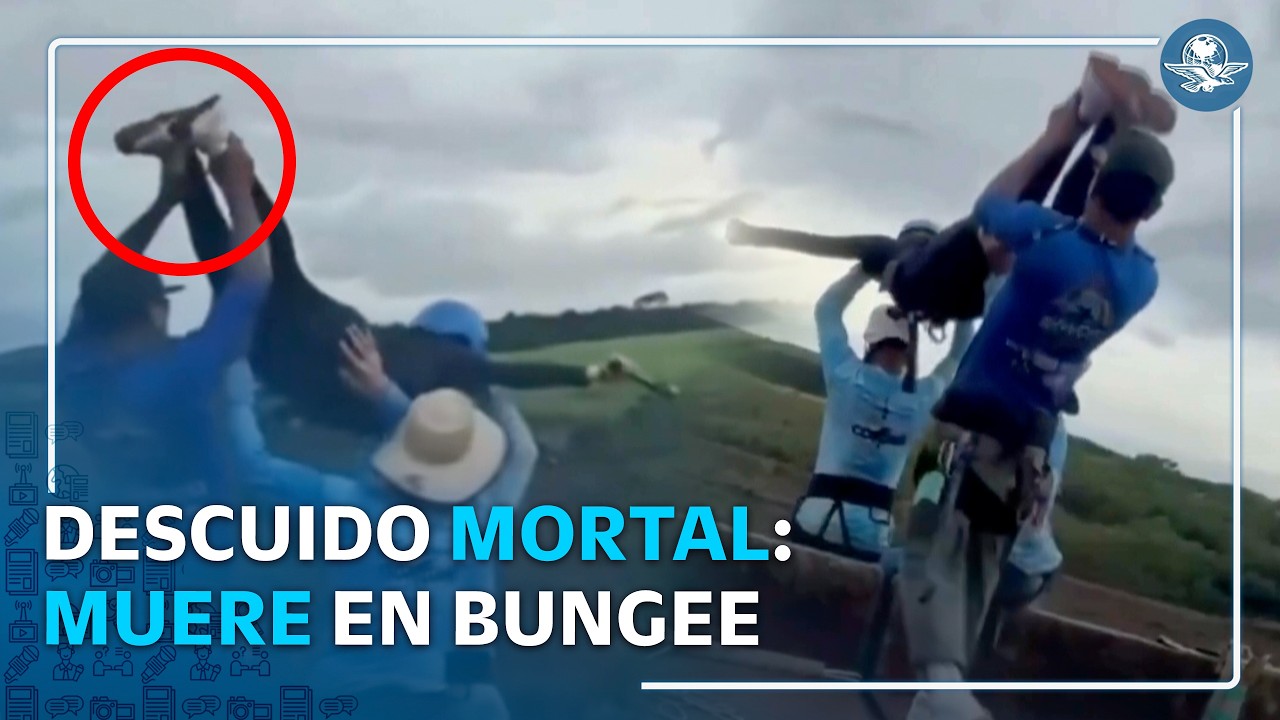 Tragedia en bungee  joven es lanzada al vacío sin protección, nadie se dio cuenta