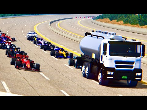 F1 2019 Cars vs Tank Truck Monster - Nardo Speed Ring