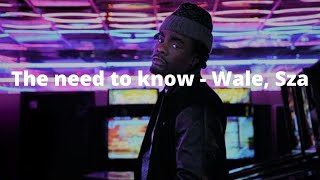 The need to know  - Wale feat SZA Legendado Portugês [BR]