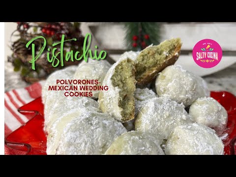 Pistachio Polvorones - Mexican Wedding Cookies