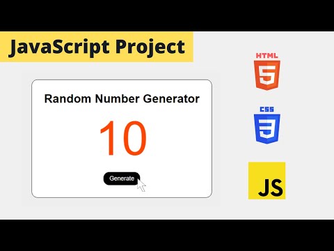 Random Number Generator App Using Javascript Javascript Project Tutorial