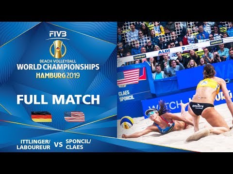 Ittlinger/Laboreur vs. Sponcil/Claes - Full Match | Beach Volleyball World Champs Hamburg 2019