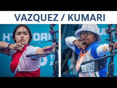 Highlights of Semifinal match between Ana Vazquez and Deepika Kumari#archery world cup 2021
