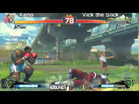 SSF4 AE: Keno (Boxer) vs Vick The Slick (Dictator) - levelup (Round One Arcade)