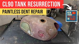 Restoring the Worst CL90 Gas Tank with Electrolysis and PDR