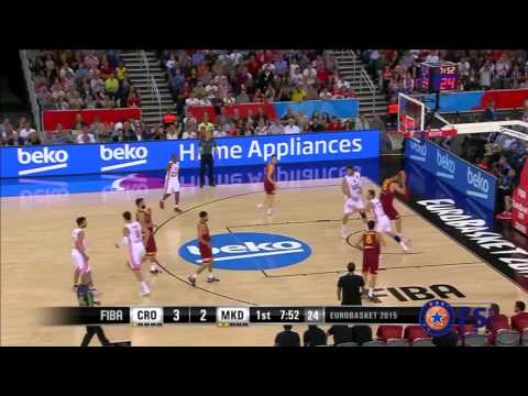 Dario Saric'ten Bogdanovic'e harika asist (Hırvatistan-Makedonya
